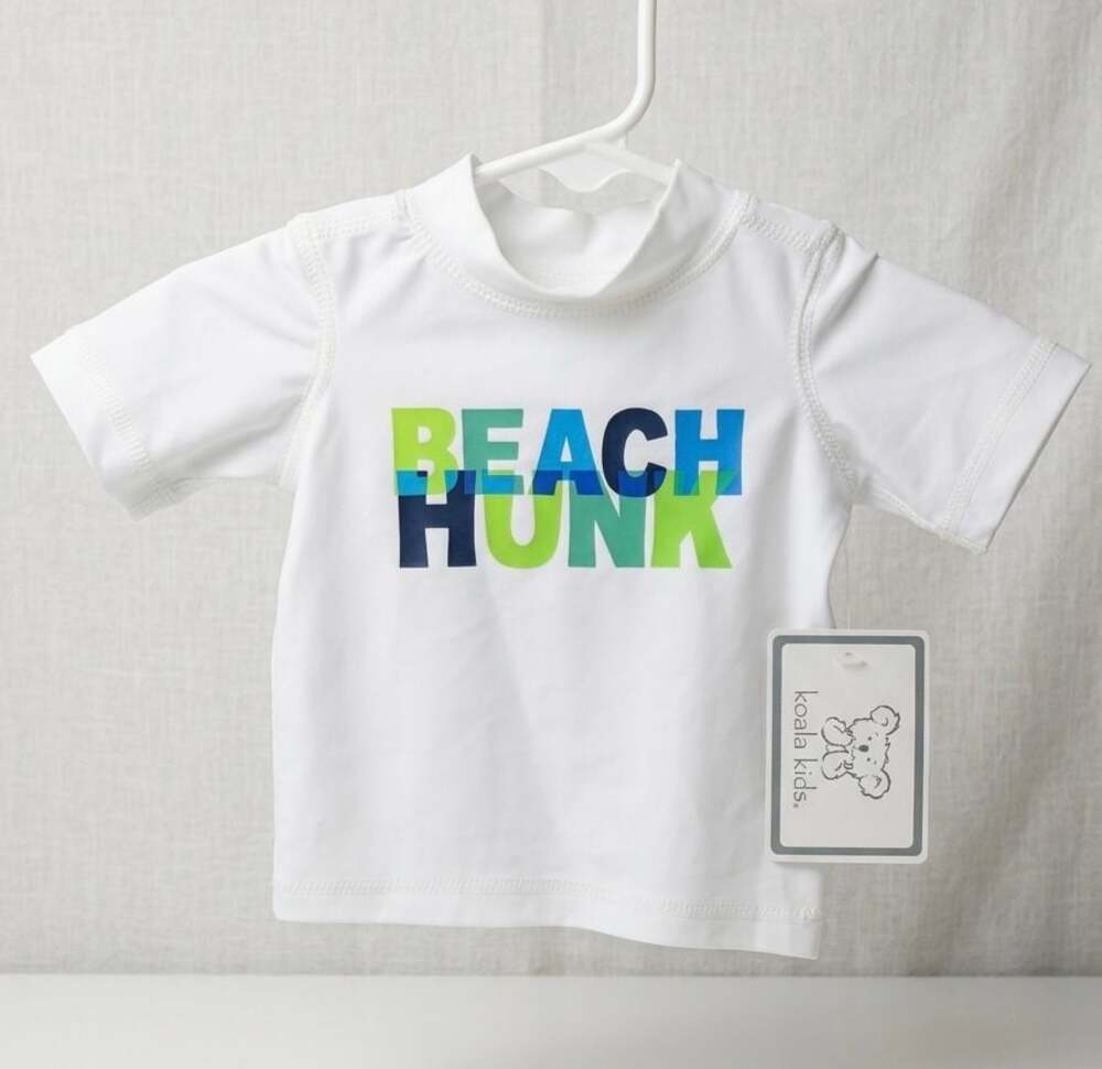 NWT Koala Kids Beach Hunk Baby Rash Guard Swim Shirt, Newborn
